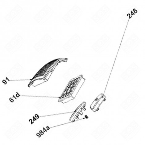 COUVERCLE DE FILTRE (REPÈRE N°91) ASPIRATEUR - 49025405