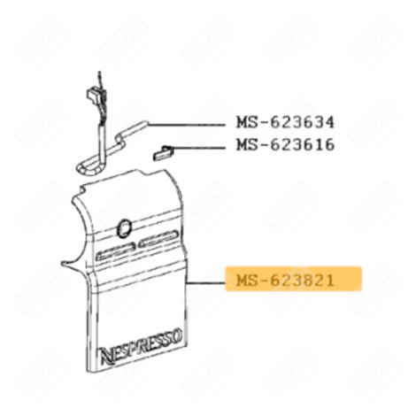 FLASQUE DROITE (REPÈRE N°MS-623821) CAFETIÈRE, MACHINE À CAFÉ - MS-623821, MS623821