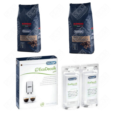 LOT DE 2 PAQUETS CAFÉ EN GRAINS KIMBO ARABICA 1KG ET 1 DÉTARTRANT  CAFETIÈRE, MACHINE À CAFÉ - 5513215211, 5513282391