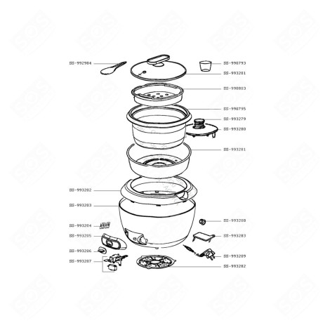 FLEXIBLE COMPLET GRIS ASPIRATEUR - SS-2230002880, SS2230002880