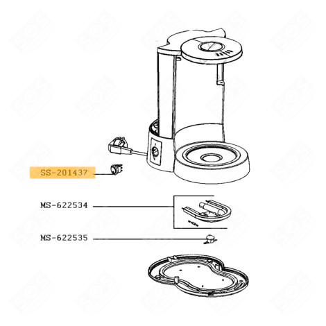 INTERRUPTEUR ( REPÈRE SS-201437 ) CAFETIÈRE, MACHINE À CAFÉ - SS-201437, SS201437