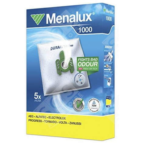 BOITE DE 5 SACS MENALUX 1000 D'ORIGINE ASPIRATEUR - 9090108011, 9001961326