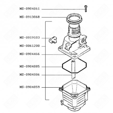 SUPPORT PORTE-FILTRE (REPÈRE MS-0904067) CAFETIÈRE, MACHINE À CAFÉ - MS-0904067