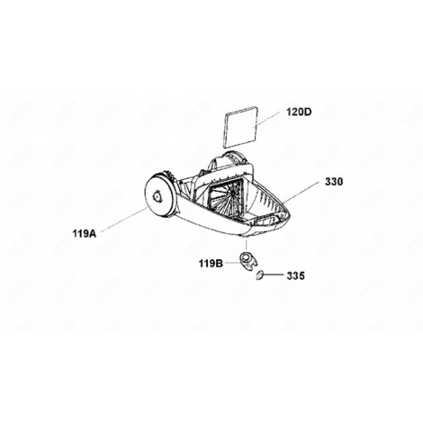 ROUE ARRIÈRE (REPÈRE 119A) ASPIRATEUR - 1130539040