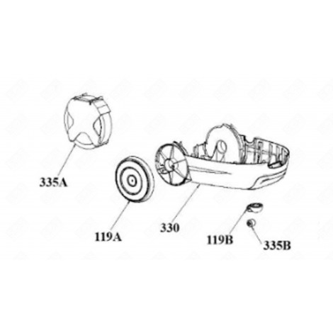 ROUE ARRIÈRE (REPÈRE A119) ASPIRATEUR - 1130506072