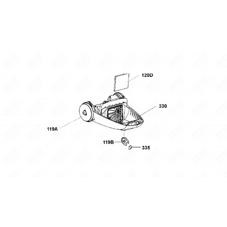 ROUE ARRIÈRE (REPÈRE 119A) ASPIRATEUR - 1130506049