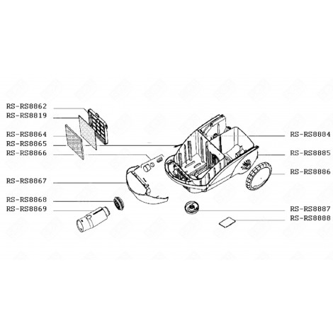 ROUE (REPÈRE RS-RS8886) ASPIRATEUR - RS-RS8886